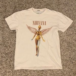 Nirvana T-shirt Men’s Small | Cream with Gold Angel